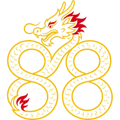 LuckyDragon88.ph golden dragon coiled into 88