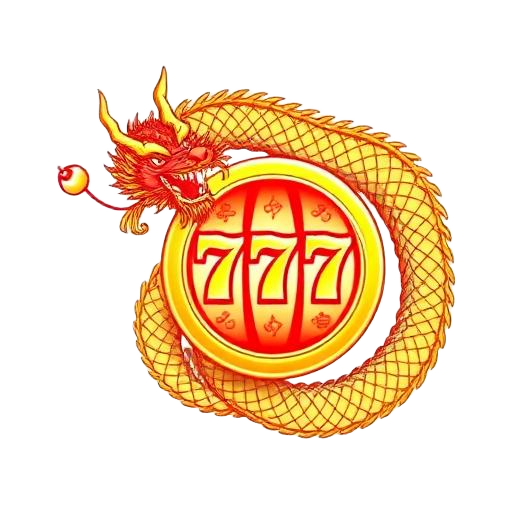 Dragon na nakapulupot sa slot reel na may 777