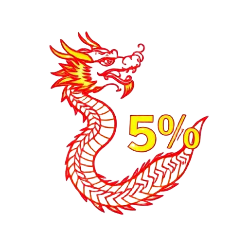 Dragon na may porsyento na simbolo para sa matematika ng bonus